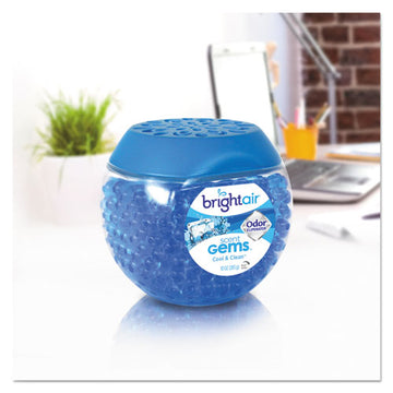 BRIGHT Air® Scent Gems Odor Eliminator, Cool And Clean, Blue, 10 Oz Jar, 6-carton freeshipping - TVN Wholesale